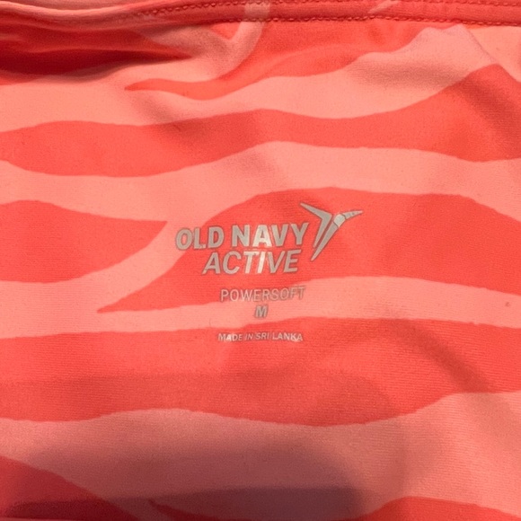 Old Navy active powersoft legging bike shorts orange zebra print size medium - Picture 2 of 2